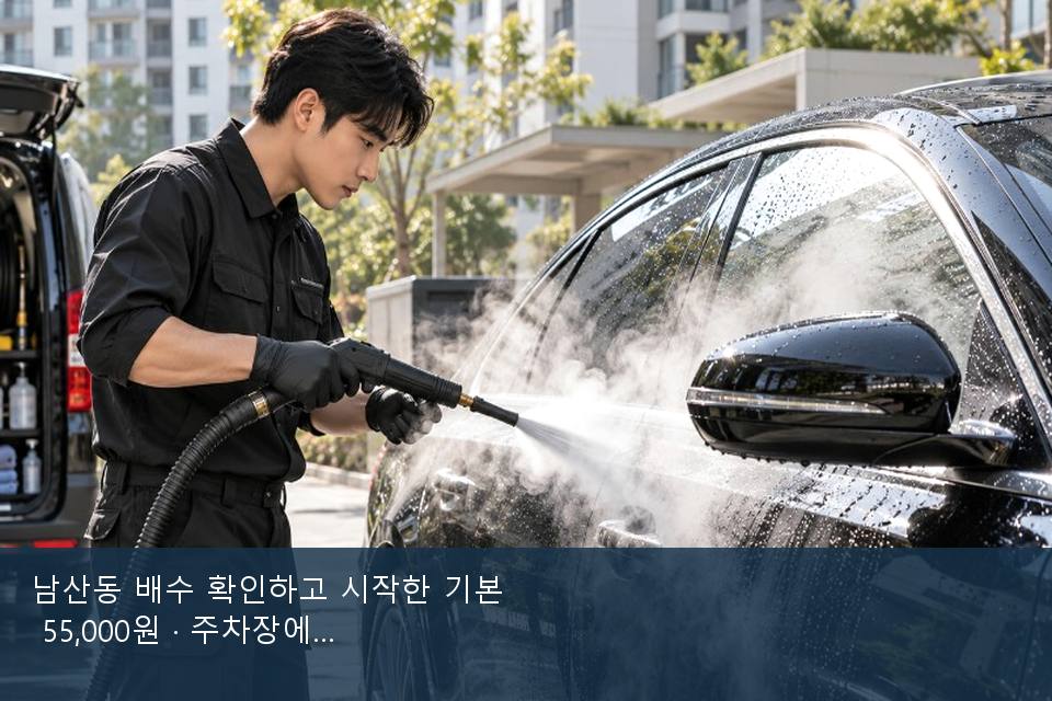 남산동 배수 확인하고 시작한 기본 55,000원 · 주차장에서 부른 날